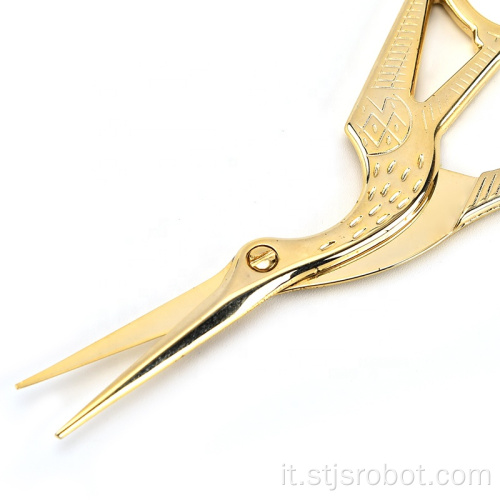 Forbici Manicure per ricamo creativo retrò in acciaio inossidabile Crane Shape Beauty Scissors